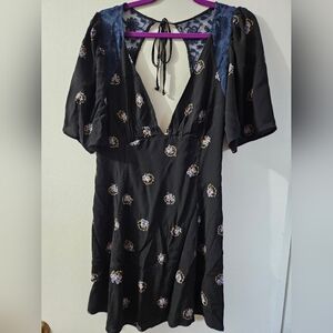 Free People Mockingbird Open-Back Mini Dress